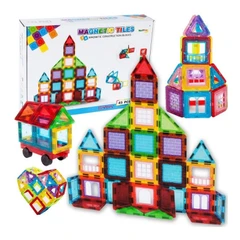 Магнитен конструктор MalPlay Magnetic Tiles, 45 части